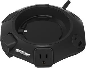 Minuteman MMS-POD4U4 Outlets Surge Suppressor/Protector - Right Angle - 4 x AC Power, 1 x USB Type C, 3 x USB Type A - 1080 J - 120 V AC Input - Telephone, Fax/Modem - 6 ft - Desk Mount