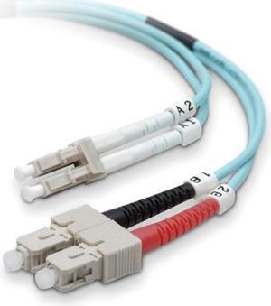 Belkin F2F402L7-03M-G Fiber Optic Cable; 10GB Aqua Multimode LC/SC Duplex MMF, 50/125