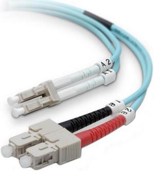 Belkin F2F402L7-02M-G Fiber Optic Cable; 10GB Aqua Multimode LC/SC Duplex MMF, 50/125