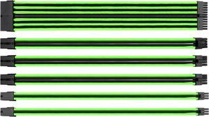 Thermaltake AC-034-CN1NAN-A1 11.81 in. (All Cables)  TtMod Sleeve Extension Power Supply Cable Kit ATX/EPS/8-pin PCI-E/6-pin PCI-E with Combs Green/Black