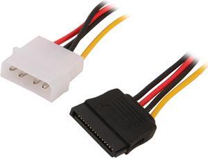 SYBA 8" Molex 4-pin Male to 15-pin SATA Power Cable Model SY-PWCB-SATA
