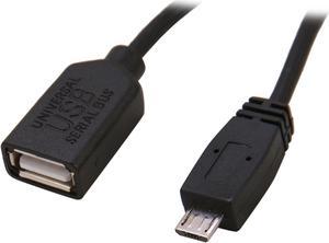 SYBA CL-CAB20125 Black Micro-USB B 5-pin Male to Standard Type-A Female Adapter Cable