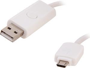SYBA  SY-CAB20145  33"  USB, Samsung Data/Charging Cable with Blue LED Chasing Lights, Works with Android Devices with Micro USB Connector
