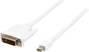 SYBA Model SY-CAB33022 (2-Meter) Mini DisplayPort 1.2 to DVI (24+1) Cable, Male to Male - WHITE Male to Male