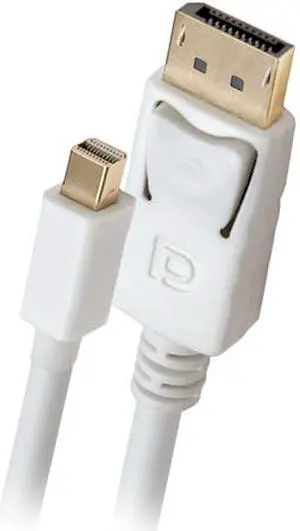 SYBA SY-CAB33025 15 ft. White (5-Meter) DisplayPort v1.2 to Mini DisplayPort v1.2 Male to Male Cable - WHITE Male to Male
