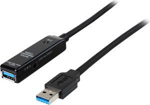 SIIG JU-CB0611-S1 Black USB 3.0 Active Repeater Cable w/ Power adapter