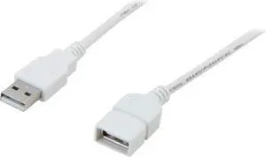 C2G 26686 USB Extension Cable - USB 2.0 A Male to A Female Extension Cable, White (9.8 Feet, 3 Meters)