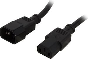 C2G 29917 16 AWG 250 Volt Computer Power Extension Cord - IEC320C14 (C14) to IEC320C13 (C13), TAA Compliant, Black (4 Feet, 1.21 Meters)