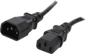 C2G 03120 18 AWG Computer Power Cord Extension - IEC320C14 to IEC320C13, TAA Compliant, Black (3 Feet, 0.91 Meters)