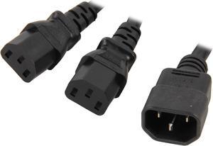 C2G 29818 16 AWG 1-to-2 Power Cord Splitter - One C14 to Two C13, TAA Compliant, Black (6 Feet, 1.82 Meters)