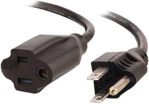 C2G 03137 18 AWG Outlet Saver Power Extension Cord - NEMA 5-15P to NEMA 5-15R, TAA Compliant, Black (1 Feet, 0.30 Meters)