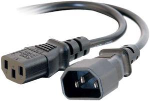 C2G 29933 16 AWG 250 Volt Computer Power Extension Cord - IEC320C14 to IEC320C13, TAA Compliant, Black (5 Feet, 1.52 Meters)