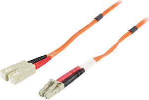 C2G 33156 OM1 Fiber Optic Cable - LC-SC 62.5/125 Duplex Multimode PVC Fiber Cable, Orange (9.8 Feet, 3 Meters)