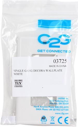 C2G 03725 Single Gang Wall Plate, Decorative One Cutout, White