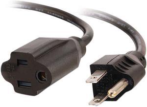 C2G 03117 18 AWG Outlet Saver Power Extension Cord - NEMA 5-15P to NEMA 5-15R, TAA Compliant, Black (15 Feet, 4.57 Meters)