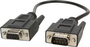 C2G 25211 DB9 M/F Serial RS232 Extension Cable, Black (1 Feet, 0.30 Meters)