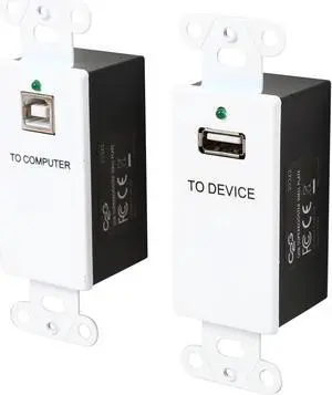 C2G 29342 USB 1.1 Over CAt5 Superbooster Extender Wall Plate Kit, White