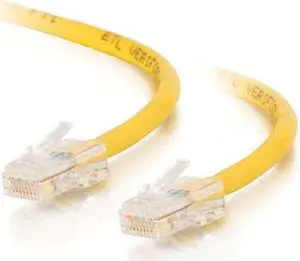 C2G 24669 Cat5e Cable - Non-Booted Unshielded Ethernet Network Patch Cable, Yellow (2 Feet, 0.60 Meters)