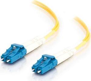 C2G 26264 OS2 Fiber Optic Cable - LC-LC 9/125 Duplex Single-Mode PVC Fiber Cable, Yellow (6.6 Feet, 2 Meters)