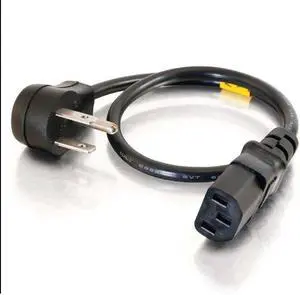 C2G 27900 18 AWG Universal Flat Panel TV Power Cord - NEMA 5-15P to IEC320C13, TAA Compliant, Black (1.5 Feet, 0.45 Meters)