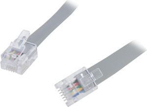C2G 09599 RJ12 Modular Telephone Cable, Silver (14 Feet, 4.26 Meters)