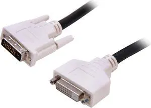 C2G 26913 DVI-D M/F Dual Link Digital Video Extension Cable, Black (3.3 Feet, 1 Meter)