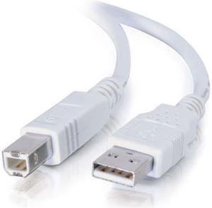 C2G 13401 USB Cable - USB 2.0 A Male to B Male Cable, White (16.4 Feet, 5 Meters)