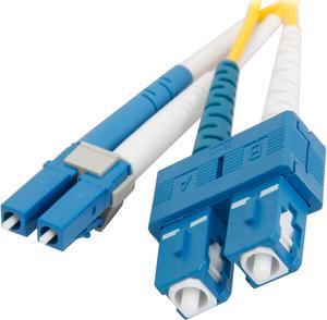 C2G 29190 OS2 Fiber Optic Cable - LC-SC 9/125 Duplex Single-Mode PVC Fiber Cable, Yellow (3.3 Feet, 1 Meter)