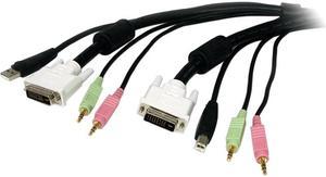 StarTech.com 6 ft. 4-in-1 USB, DVI, Audio, and Microphone KVM Switch Cable USBDVI4N1A6