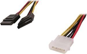 StarTech.com PYO2LP4SATA 1 ft. LP4 to 2 SATA Internal Power Splitter Cable