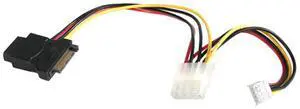 StarTech.com LP4SATAFMD 4.7 in. LP4 to SATA 15 Pin Power Adapter with Floppy Power
