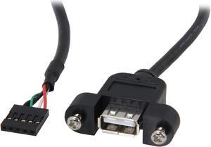 StarTech.com USBPNLAFHD1 Black Panel Mount USB Cable - USB A to Motherboard Header Cable