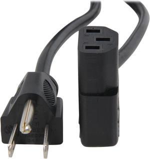 StarTech.com PXT101L 6 ft. Standard Computer Power Cord - NEMA 5-15P to Right Angle C13 Male to Female