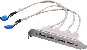 StarTech.com USBPLATE4 4 Port USB A Female Slot Plate Adapter - USB panel - 4 pin USB Type A (F)