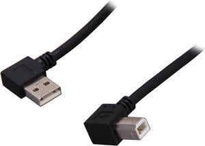StarTech.com USB2HAB2RA3 3 ft / 91cm A Right Angle to B Right Angle USB Cable - 0.91m Right Angle USB 2.0 - 1x USB A 1x USB B - Black