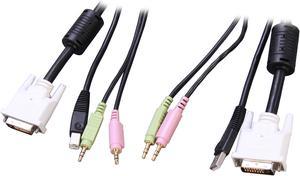 StarTech.com 6 ft. KVM Cable for DVI and USB KVM Switches with Audio & Microphone DVID4N1USB6