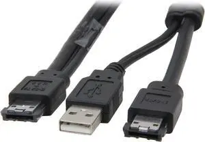 StarTech.com ESATAUSBMM3 eSATA and USB A to Power eSATA Cable - M/M Male to Male StarTech.com ESATAUSBMM3 eSATA and USB A to Power eSATA Cable - M/M Male to Male