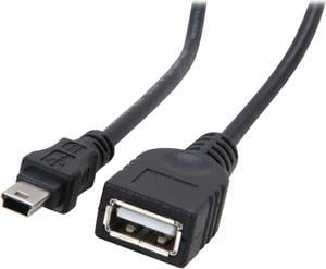 StarTech.com USBMUSBFM1 Black Mini USB 2.0 Cable - USB A to Mini B F/M