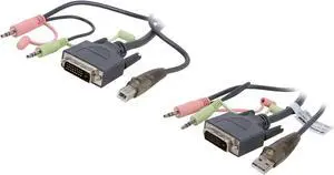 IOGEAR 6 ft. Dual-Link DVI KVM Cable, with USB and Audio/Mic, TAA Compliant G2L7D02UDTAA