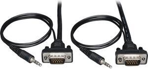Tripp Lite P504-003-SM 3 ft. SVGA/VGA Compact RGB Coax Monitor Cable with Audio ( HD15 M/M, 3.5mm M/M )