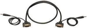 Tripp Lite P504-006-SM 6 ft. SVGA/VGA Compact RGB Coax Monitor Cable with Audio ( HD15 M/M, 3.5mm M/M )
