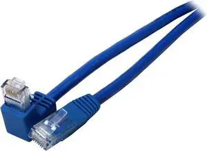 TRIPP LITE N204-003-BL-DN 3 ft. Cat 6 Blue Gigabit Right Angle Down to Straight Patch Cable