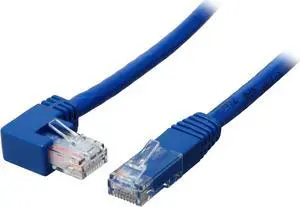 TRIPP LITE N204-003-BL-RA 3 ft. Cat 6 Blue Gigabit Right Angle to Straight Patch Cable