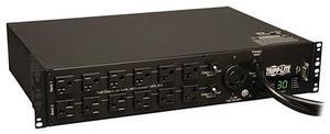 Tripp Lite Metered PDU with ATS, 2.9 kW Single-Phase 120V Outlets (24 x 5-15/20R, 1 x L5-30R), 2 x L5-30P, 2 x 10 Feet Cords, 2U Rack-Mount, TAA (PDUMH30AT)