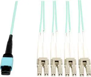 Tripp Lite 2M (6-ft.) MTP / MPO Fan-out Cable, MTP/MPO to 8 x LC, 40GbE OM3 Plenum