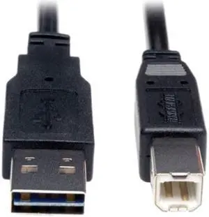 Tripp Lite Universal Reversible USB 2.0 A-Male to B-Male Device Cable - 3ft