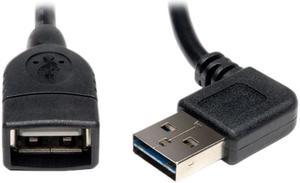 Tripp Lite UR024-18N-RA 1.50 ft. Universal Reversible USB 2.0 Right Angle A-Male to A-Female Extension Cable