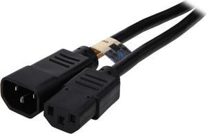 Tripp Lite Model P004-002-13A 2 ft. Black 16AWG SJT, 13A, 100-250V IEC-320-C14 to IEC-320-C13 Power Cord Male to Female