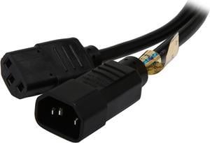 Tripp Lite Model P004-003 3 ft. Black 18AWG SJT, 10A, 100-250V IEC-320-C14 to IEC-320-C13 Power Cord Male to Female