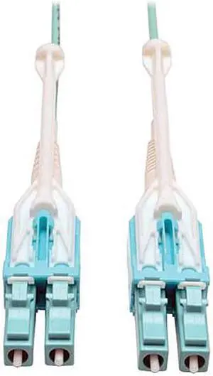 Tripp Lite 10Gb Duplex Multimode 50/125 OM3 LSZH Fiber Patch Cable with Push/Pull Tab Connectors, (LC/LC) - Aqua, 1M (3-ft.) (N820-01M-T)